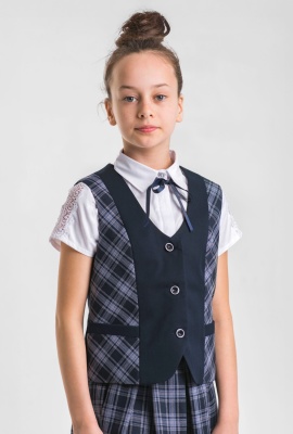 Жилет для девочки синяя спинка