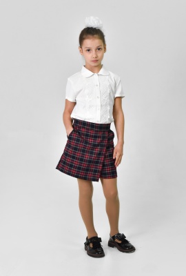 ДелСти юбка - шорты  100-20 сине-бордовая клетка