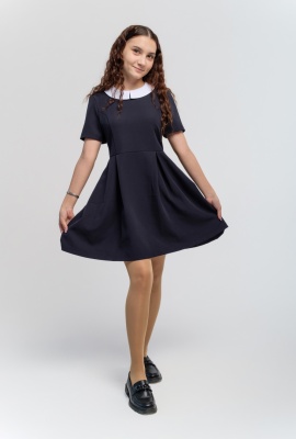 Модистка платье 085-034-01  син. к/р