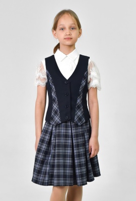 Жилет для девочки синяя спинка