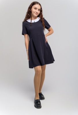 Модистка платье 085-034-01  син. к/р