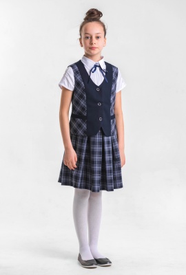 Жилет для девочки синяя спинка