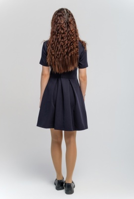 Модистка платье 085-034-01  син. к/р