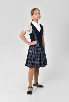 Жилет для девочки синяя спинка