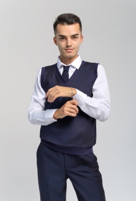 Модистка жилет 129-033-09Д синий