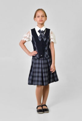 Жилет для девочки синяя спинка