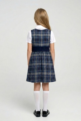 Модистка сарафан 101-067-51 серая клетка